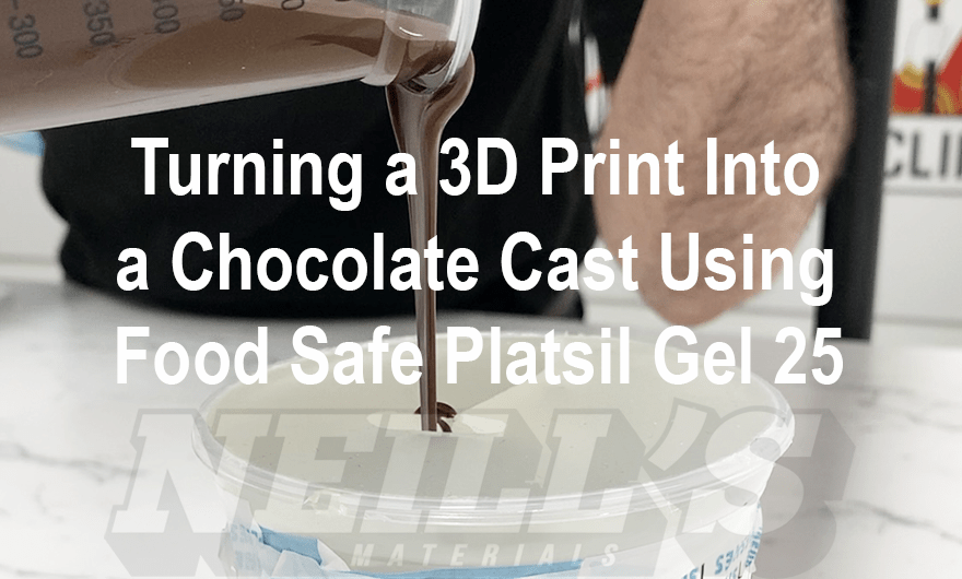 Turning a 3D print into a chocolate cast using food safe platsil gel 25
