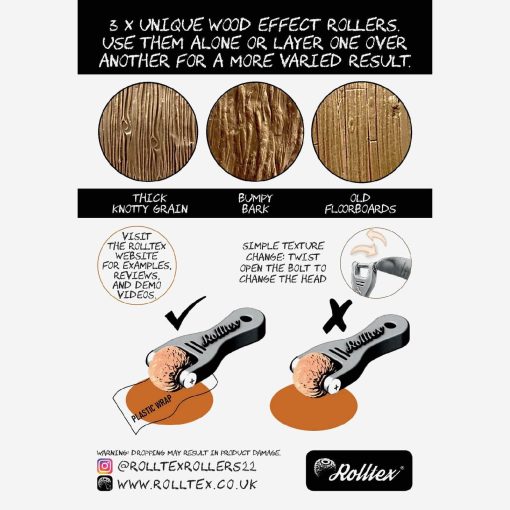 Rolltex Texture Rollers Wood Series - Image 4